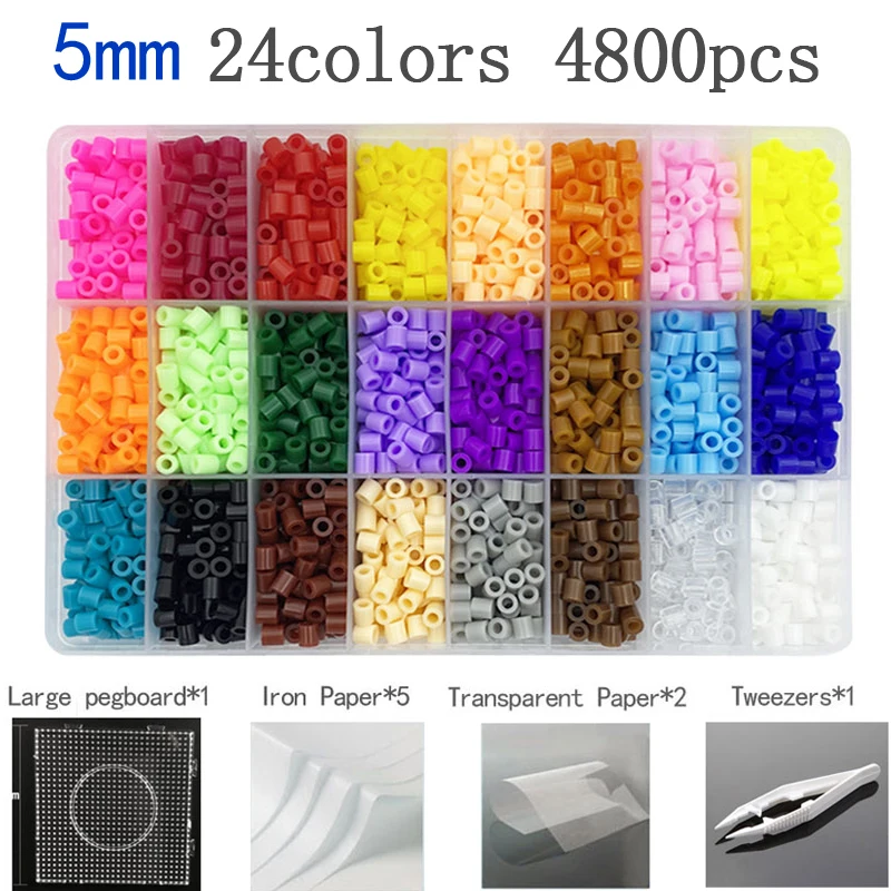 48 Colors 5mm Fuse Beads Kit Melting Bead Toy Pixel Art Puzzle DIY 3D  Puzzles Crafts Making Handmade Gift Kids Ironing Beads Set - AliExpress