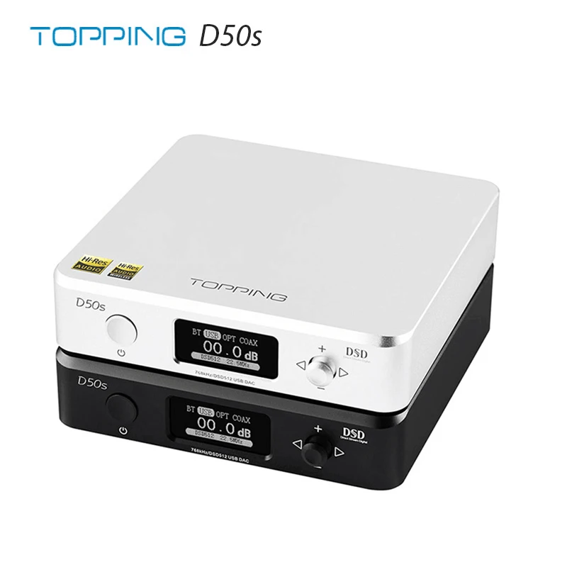 Декодер Hi Fi TOPPING D50s ES9038Q2M * 2 DAC Bluetooth 5 0 LDAC D50 DSD512 32 бит/768 кГц|Цифро-аналоговые
