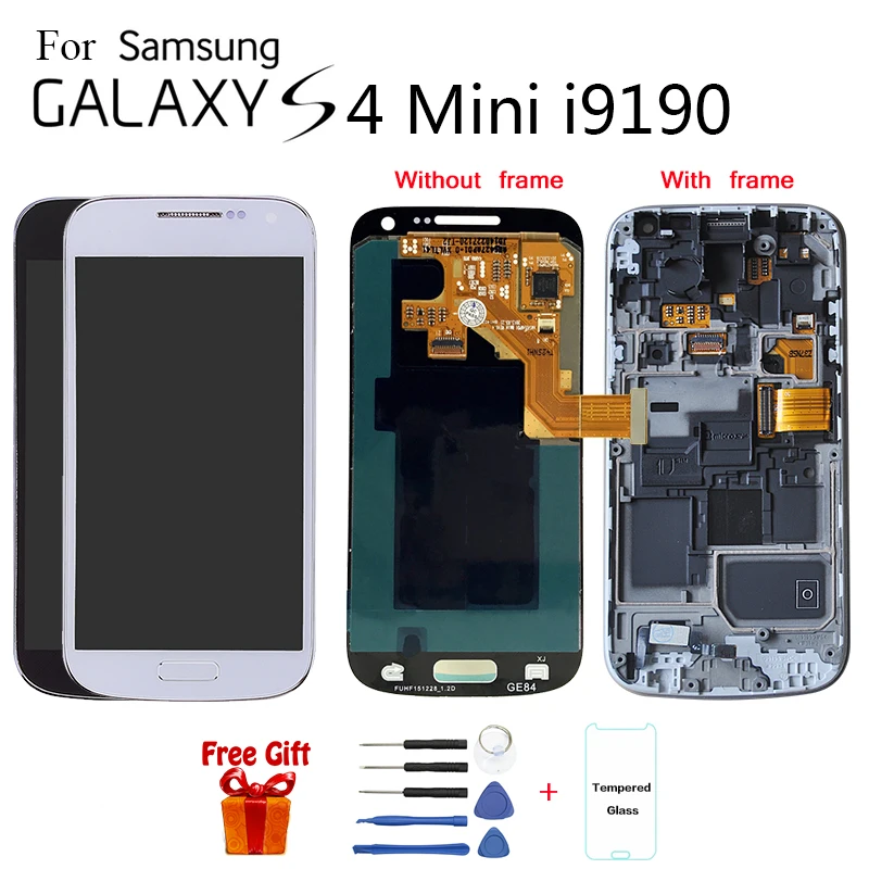 Super AMOLED для Samsung Galaxy S4 Mini i9190 i9192 i9195 ЖК дисплей сенсорный экран дигитайзер в сборе с
