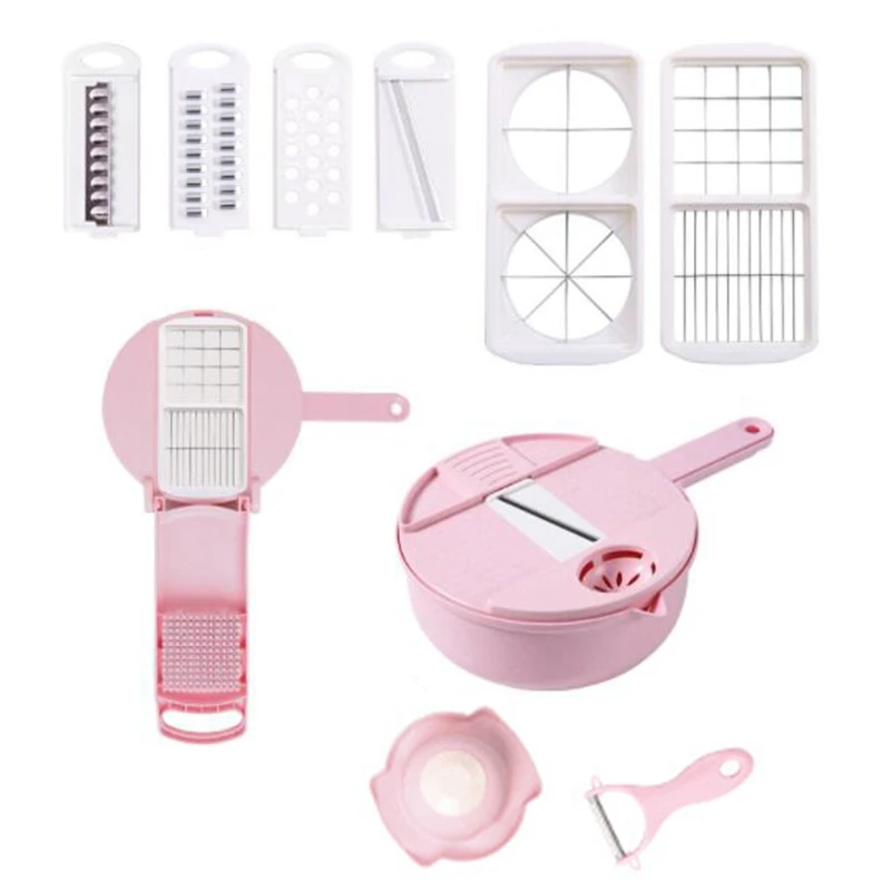 11 in 1Mandoline Slicer Vegetable Slicer Potato Peeler Carrot Onion Grater with Strainer Vegetable Cutter Kitchen Accessories