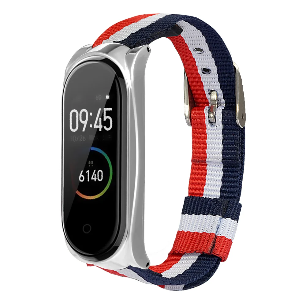 Сменный холщовый нейлоновый ремешок для Xiaomi mi Band 4, браслет на запястье mi band 4, умный Браслет, аксессуары и чехол, 9 цветов - Цвет: 07
