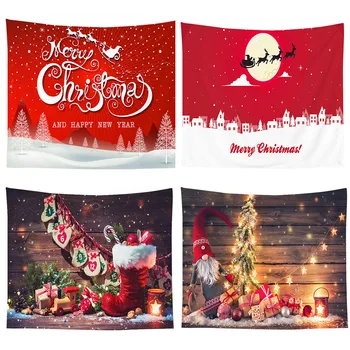 

Christmas Sock for Gifts Tapestry 3D Ornaments Wall Hanging Blanket Kids Pad Xmas Decor New Year Party Fireplace Decoration