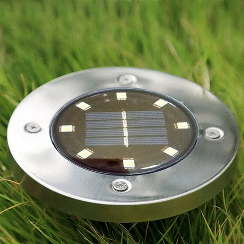 10Pcs Solar Powered Ground Light 8 Led Outdoor Garden Landscape Pathway Solar Buried Floor Light Underground Lamps