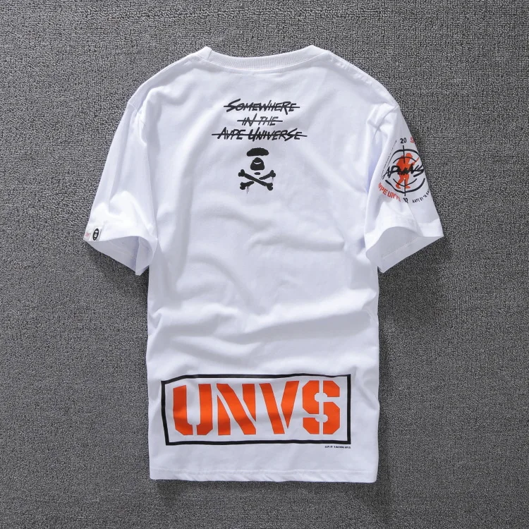 

2019 Summer New Style Lettered Digital Printing Cotton Men Casual round Neckline T-shirt Short Sleeve