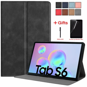 

Premium Smart PU Leather TPU Cover for Samsung Galaxy Tab S6 10.5 SM-T860 SM-T865 10.5" Tablet Funda Case+Film+Pen