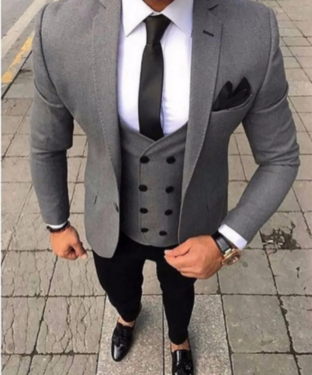 Latest Coat Pants Design Italian Grey 