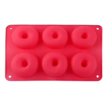 

6 even silicone doughnut mold Macaron color matching circle biscuit pastry cake doughnuts baking silicone mold