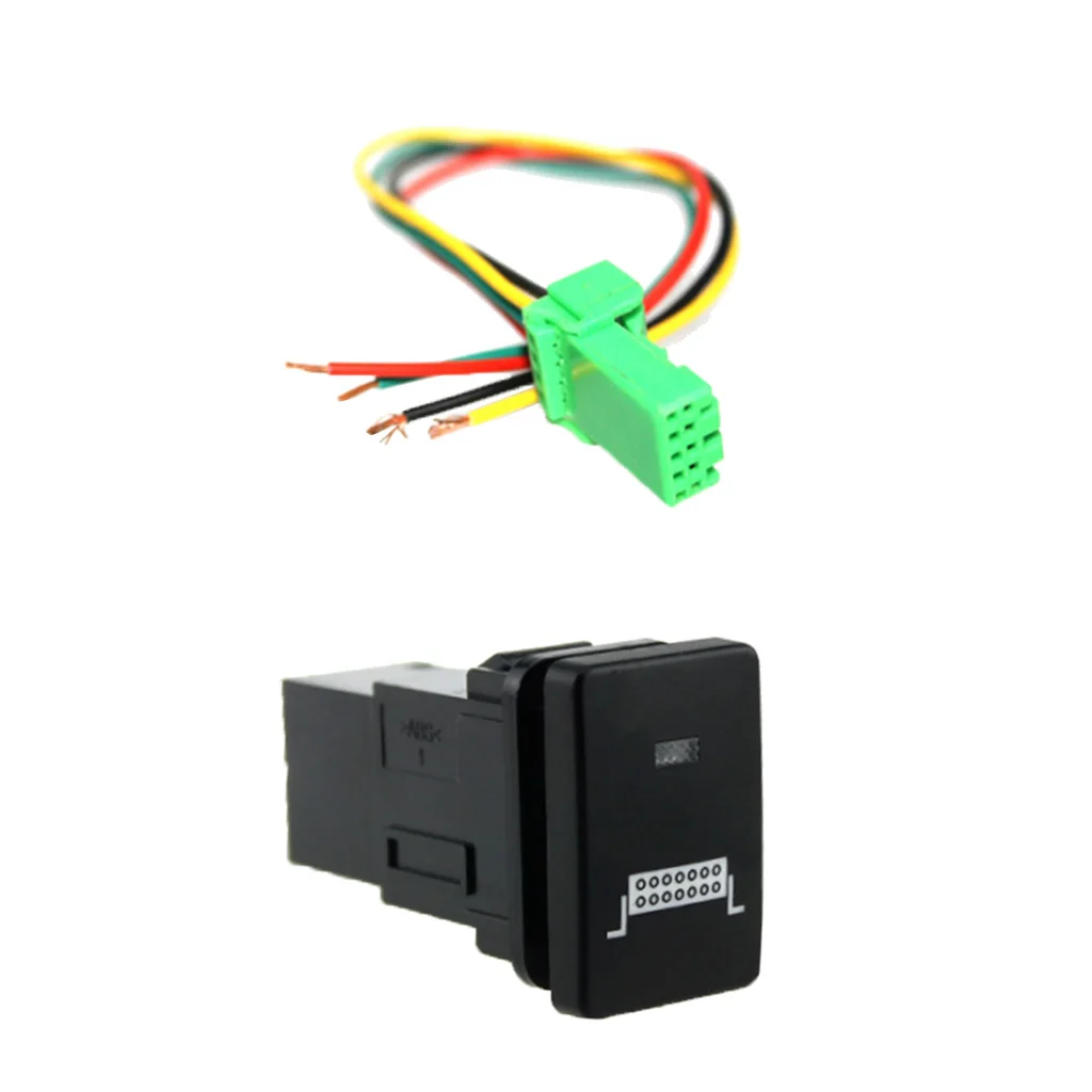 4 Pole 12V Push Button Switch With Blue LED Indicator Light For Toyota Camry