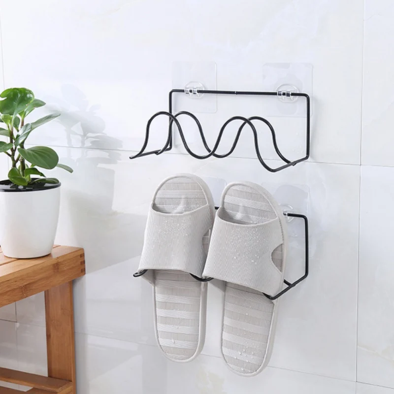 

Double-Layer Hanging Shelf Shoe Racks Storage Organizer Wall Mount Slippers Hanging Shelf Slipper Rack Holder Shoes Organizer