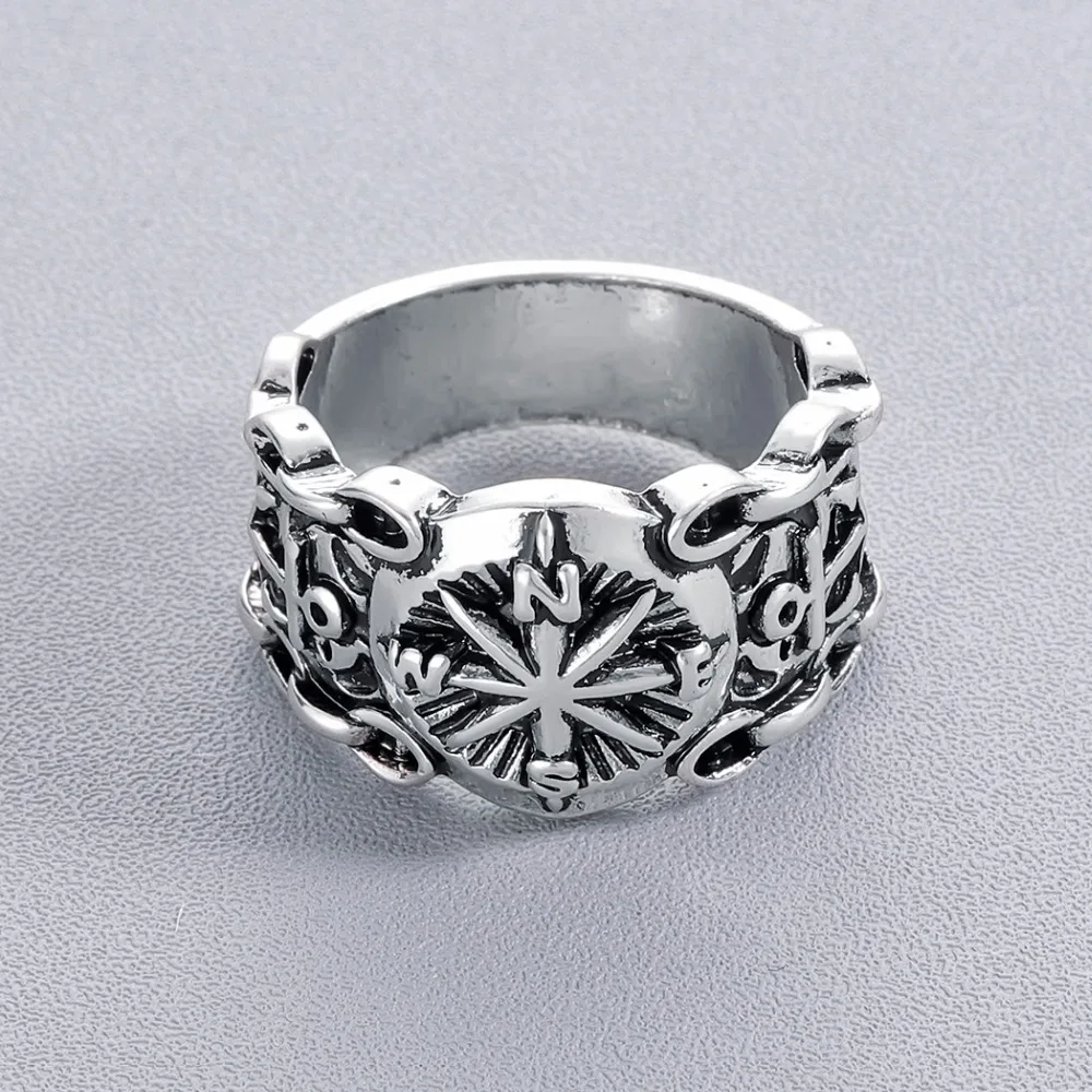 Ретро славянские кольца компаса для Для мужчин женщин панк Винтаж мусульманский