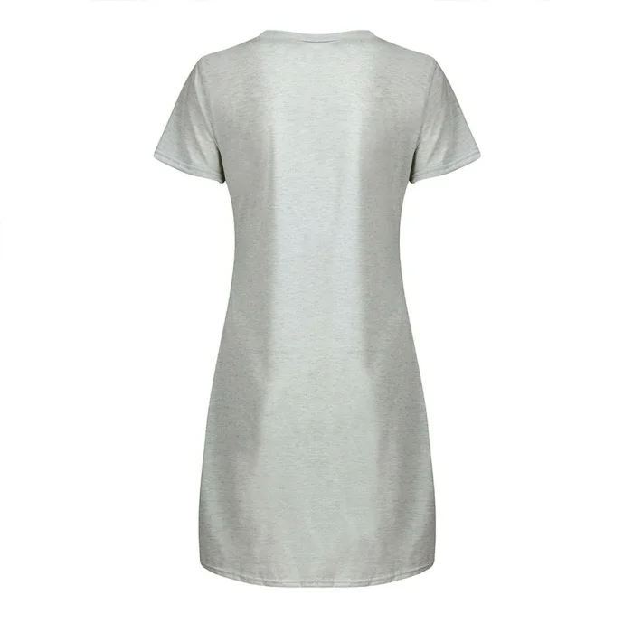 Womens Sleepwear Cute Sleep Shirt Printed Night Dress Short Sleeve Nightwear NFE99