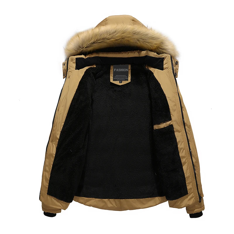 Парка мужские пальто зимняя куртка мужская утепленная с капюшоном водонепроницаемая верхняя одежда теплое пальто Одежда для отцов повседневное Мужское пальто плюс размер