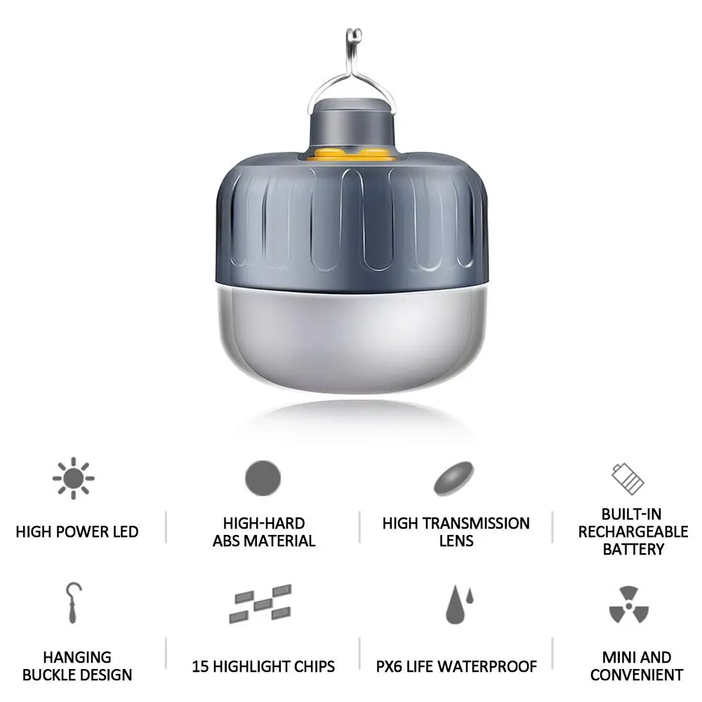 Фонарь светодиодный туристический портативный с USB зарядкой 10 Вт 7800 мА ·