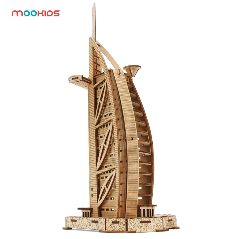 Деревянные игрушки Креативные Деревянные 3D бумажные строительные игрушки-головоломки мир сувенир родитель-ребенок Взаимодействие Тур отель Arabia для детей 8 лет