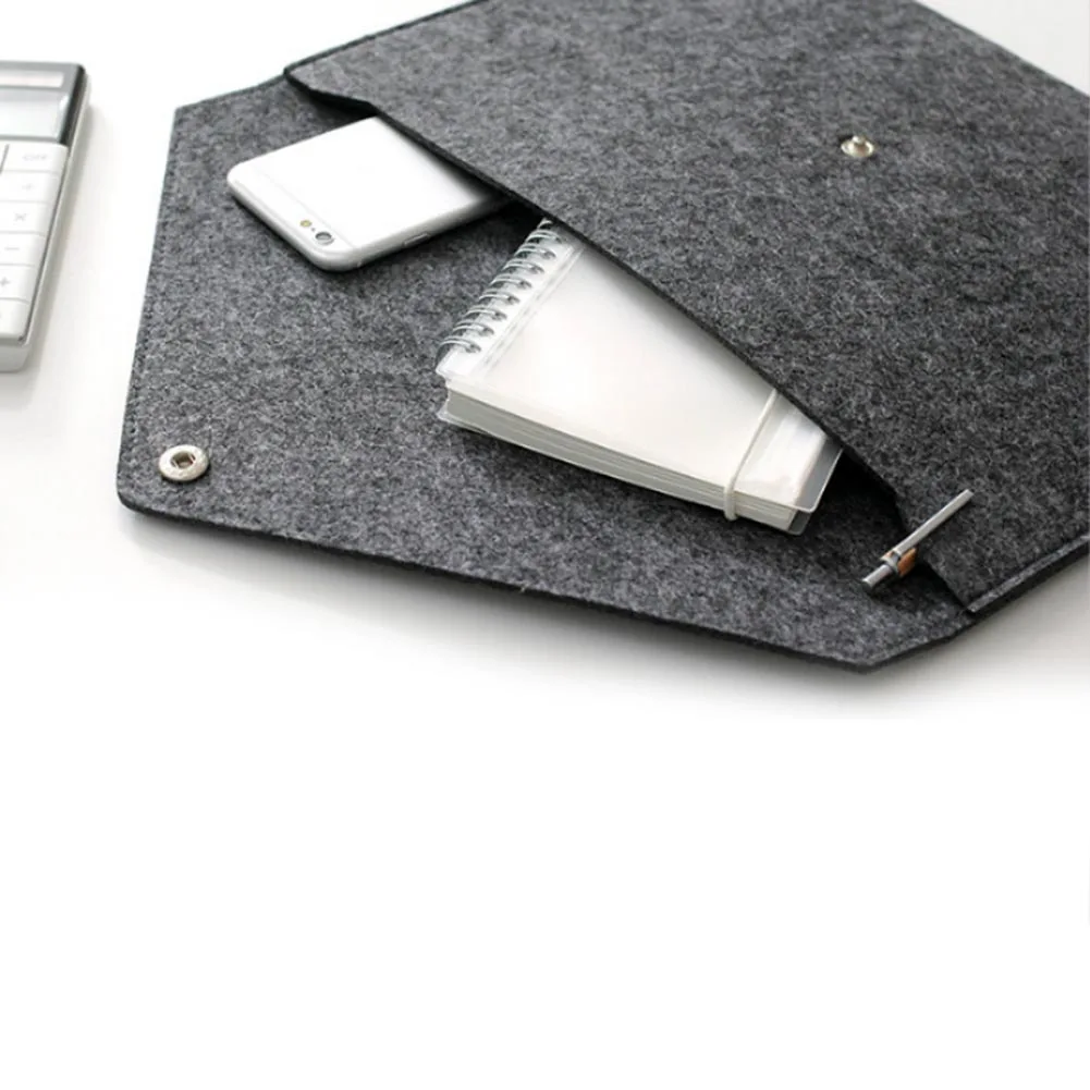 Simple Solid A4 Big Capacity Document Bag Business Briefcase File Folders Felt Filing Bags MDJ998