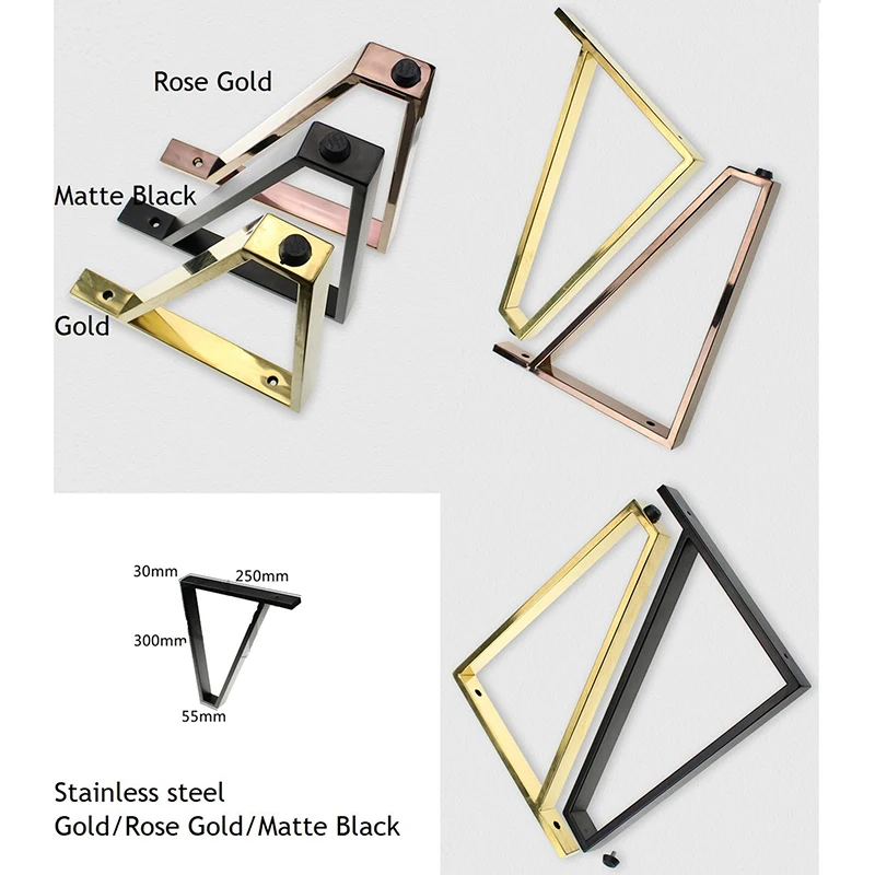 

2Pcs Rose Gold Matte Black Stainless Steel Square Bar Bent Sofa Coffee table TV Cabinet Dressing Cabinet Showcase Feet Leg