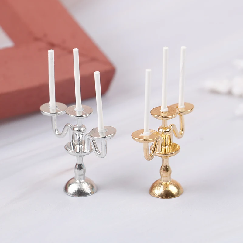 

1:12 Dollhouse Miniature Retro Candlesticks Candle Lamp Model Decor Accessories Pretend Play Doll House Accessories