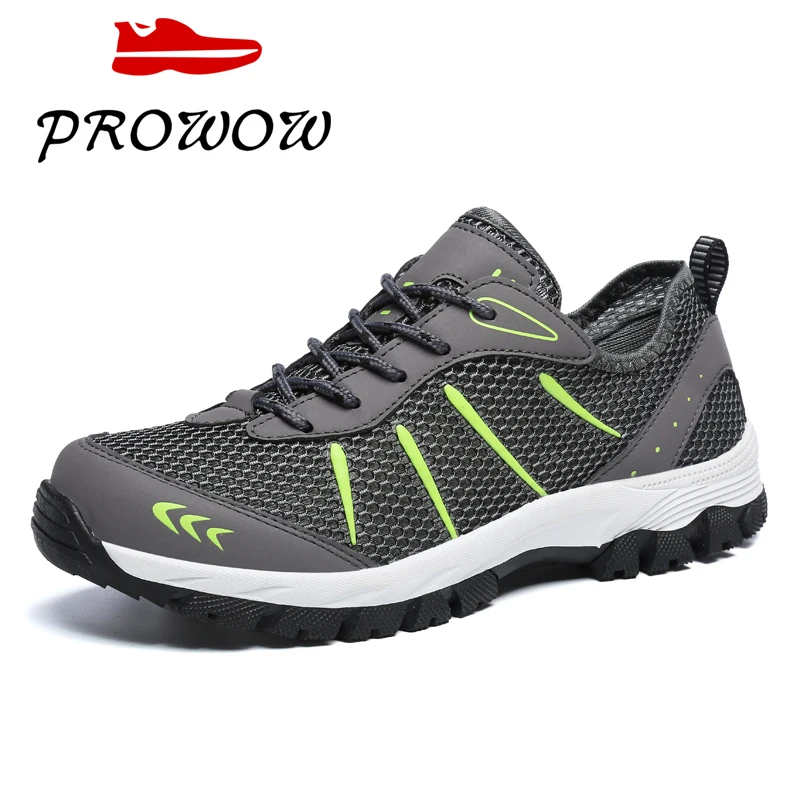 

Men's Hiking Shoes 2020 Summer Air Mesh Breathable Comfortable Men Lace-Up Soft Outdoor Trekking Sneakers Men Shoes Big Size 48