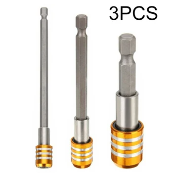 

3pcs 3-Slot Screwdriver Dirll Bit Socket Holder Extension Adapter 60-100-150mm