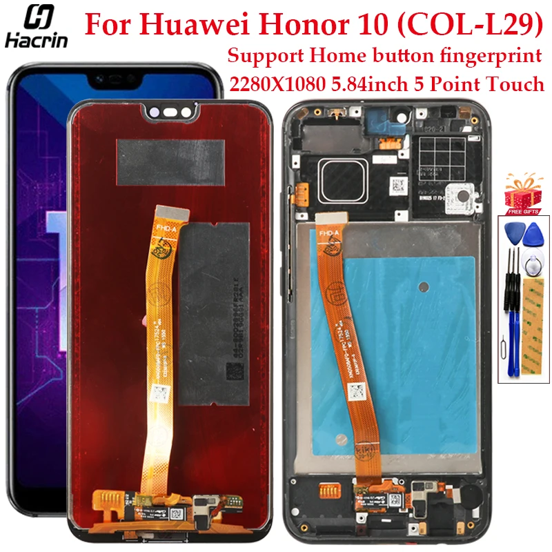 

Display For Huawei Honor 10 COL-L29 LCD Display Touch Screen Digitizer Assembly Replacement Display For Honor 10 Screen 5.84inch