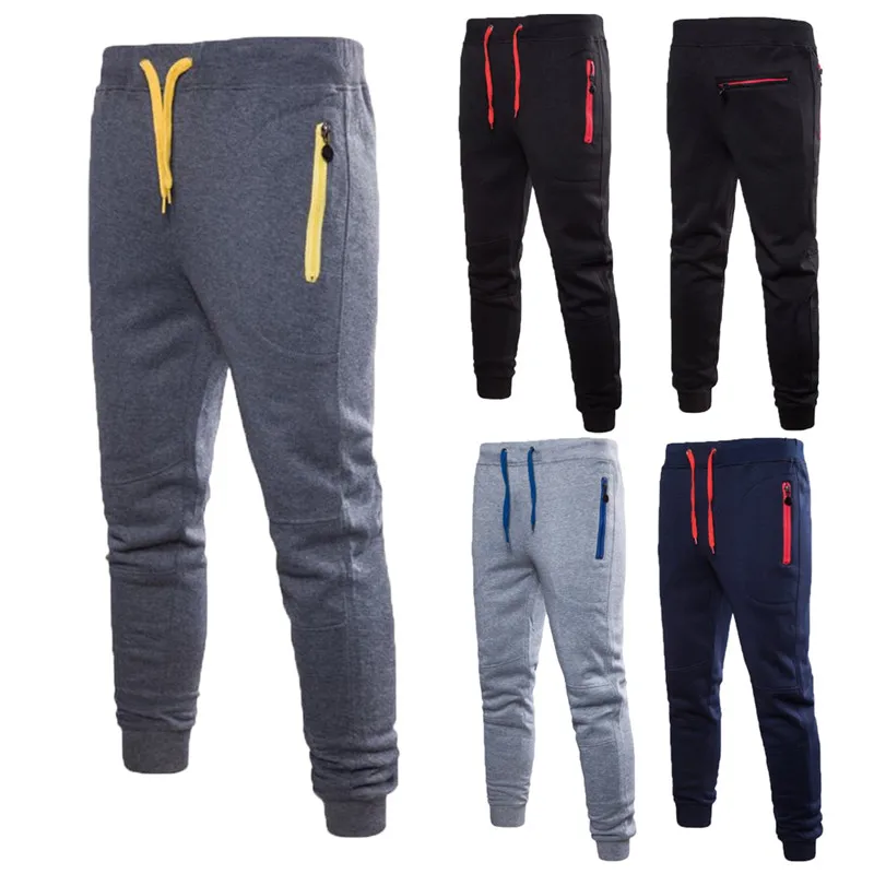 

Men's Casual Pants Long Trousers Tracksuit Gym Sport Workout Fitness Joggers Solid Color Pockets Sweatpants Plus Size M-3XL