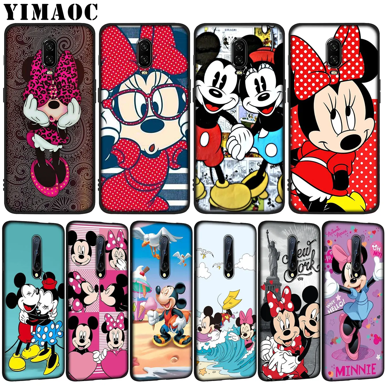 

mickey minnie mouse funny Soft Silicone Phone Case for Oneplus 7 Pro 6 6T 5 5T One Plus 7 Pro Black TPU Cover