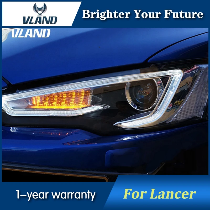 Светодиодный передний фонарь для Lancer EVO 2009-, светодиодный налобный фонарь с линзой, бипроектор