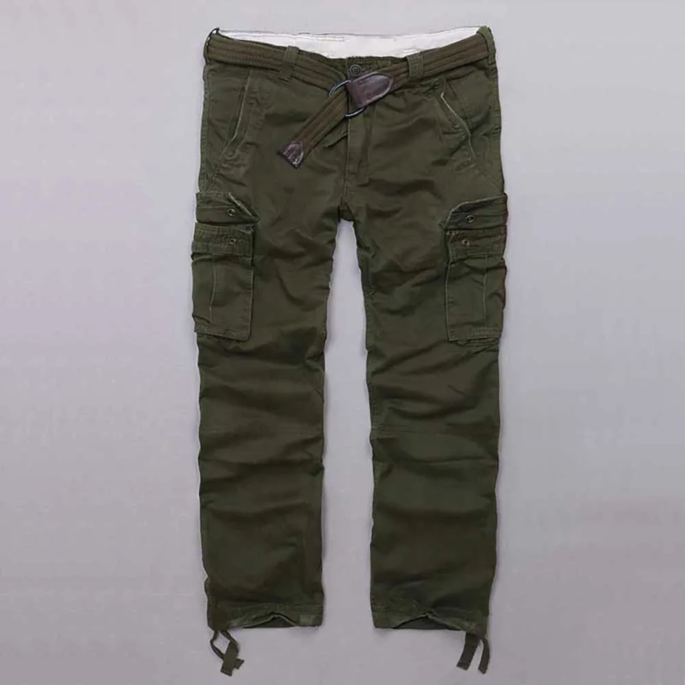 Günstig Baumwolle Cargo Hosen Männer Casual Military Armee Stil Camo Hosen Gerade Lose Baggy Taktische Hosen Jogger Hosen Mann Kleidung