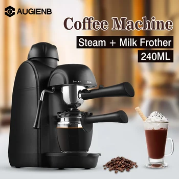 

240ml Italian Espresso Coffee Maker 220V 800W 5 Bar Pressure Semi-Automatic Personal Coffee Machine with Cappuccino Milk Foamer