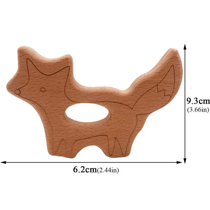 DIY Деревянные Прорезыватели для зубов, пищевой, бук, дерево, животное, зоо в форме динозавра, соска, цепь 3C, сертификация, деревянный прорезыватель, игрушка в подарок - Цвет: Wooden Teether 10