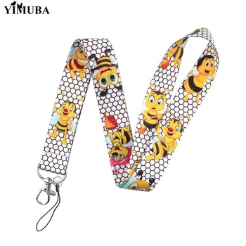 

YIMUBA Bee Lanyards Key Chain Neck Straps ID Card Badge Holders Cartoon Webbing Ribbon Hang Rope with Key Ring Gift for Friends