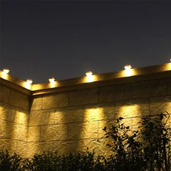 

2pcs Solar Fence Lamp Eaves Light Useful Garden Lights Practical LED Lighting Tool for Outdoor Outside