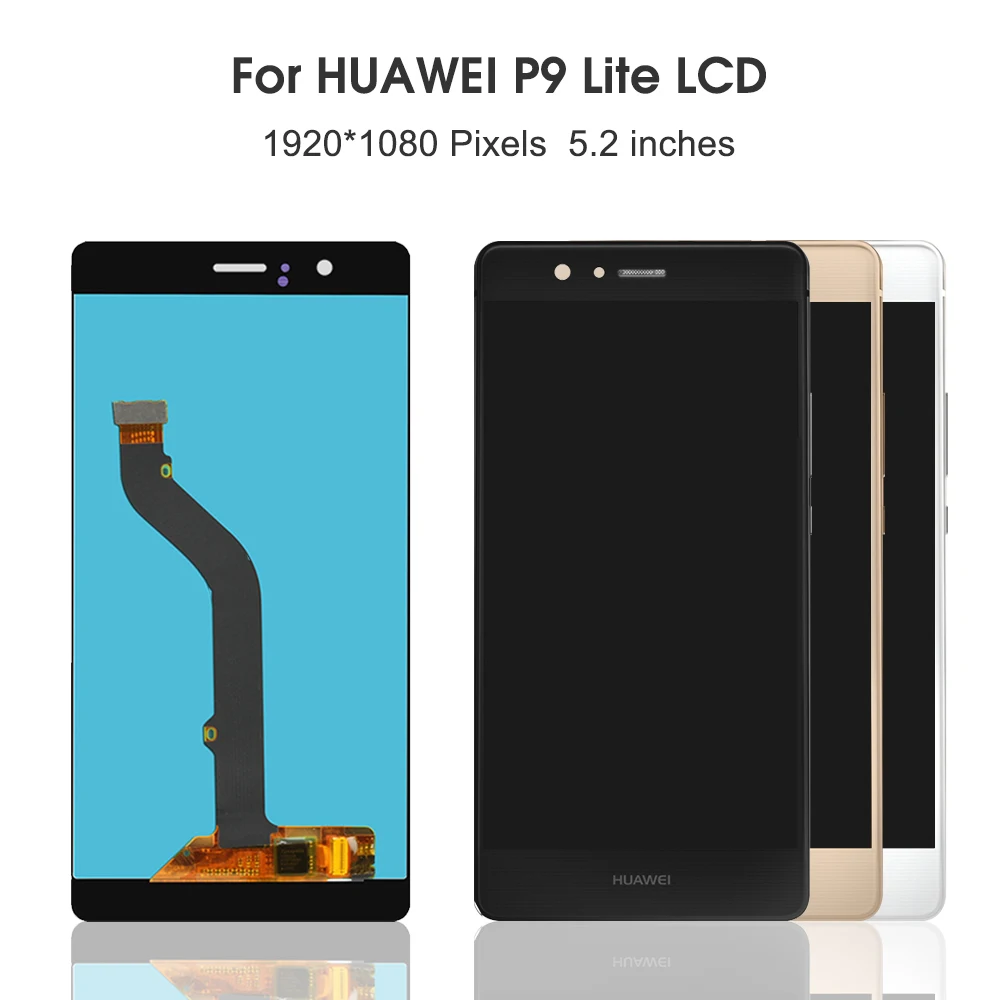 

2016 5.2'' Original LCD For HUAWEI P9 Lite Display Screen with Frame Replacement for HUAWEI P9 Lite LCD Display VNS-L31 L21 L19