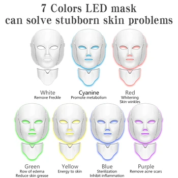 

7 Colors Led Facial Mask Led Korean Photon Therapy Face Mask Machine Light Therapy Acne Mask Neck Beauty Led Mask