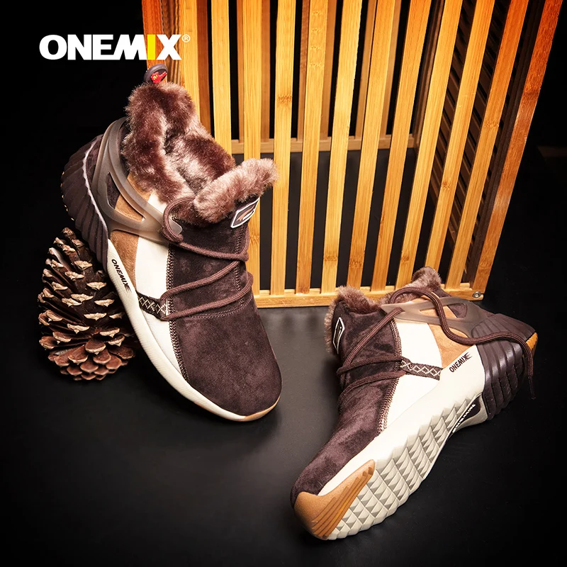ONEMIX зимняя водонепроницаемая походная обувь уличная спортивная без шнуровки