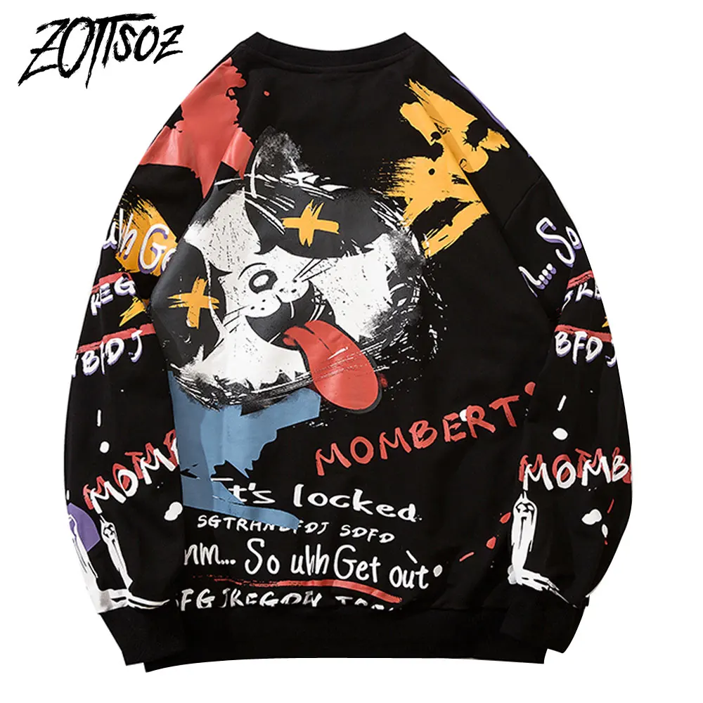 

Graffiti Hoodies Streetwear Hip Hop Punk Rock Rapper Pullover Sweatshirts Men Women Harajuku Fashion Casual Tops Coats Outwear