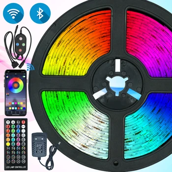 

Bluetooth Control LED Strip Light RGB 5050 Waterproof Flexible Ribbon DC12V 5M 10M 15M 20M Tape Diode WiFi LED Lights