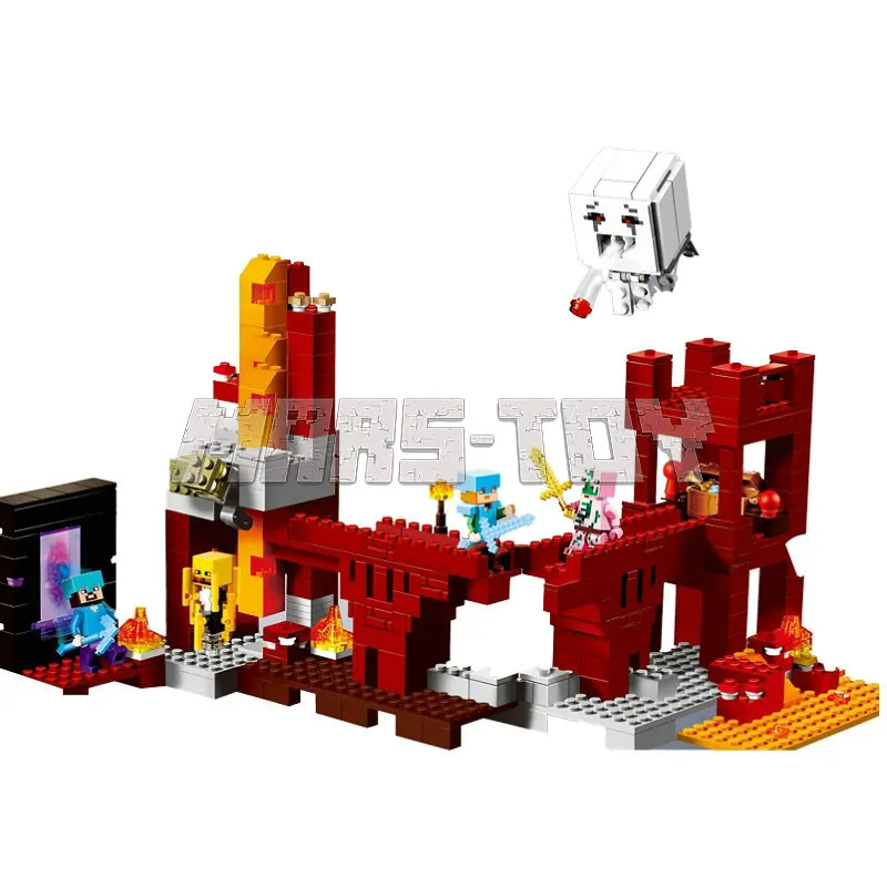 The Nether Fortress Building Blocks With Steve Action Figures Compatible 21122 Bricks Set Toys The Nether Fortress Building Blocks With Steve Action Figures Compatible 21122 Bricks Set Toys
