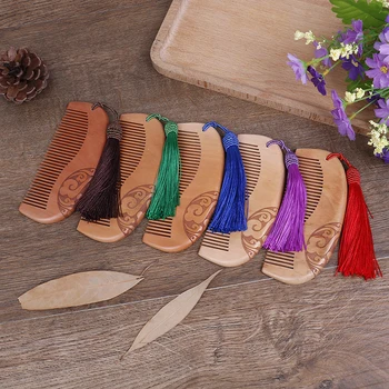 

1 pc Natural Peach Wood Comb Close Teeth Anti-static Head Massage Hair Care Wooden Tools Beauty Accessories