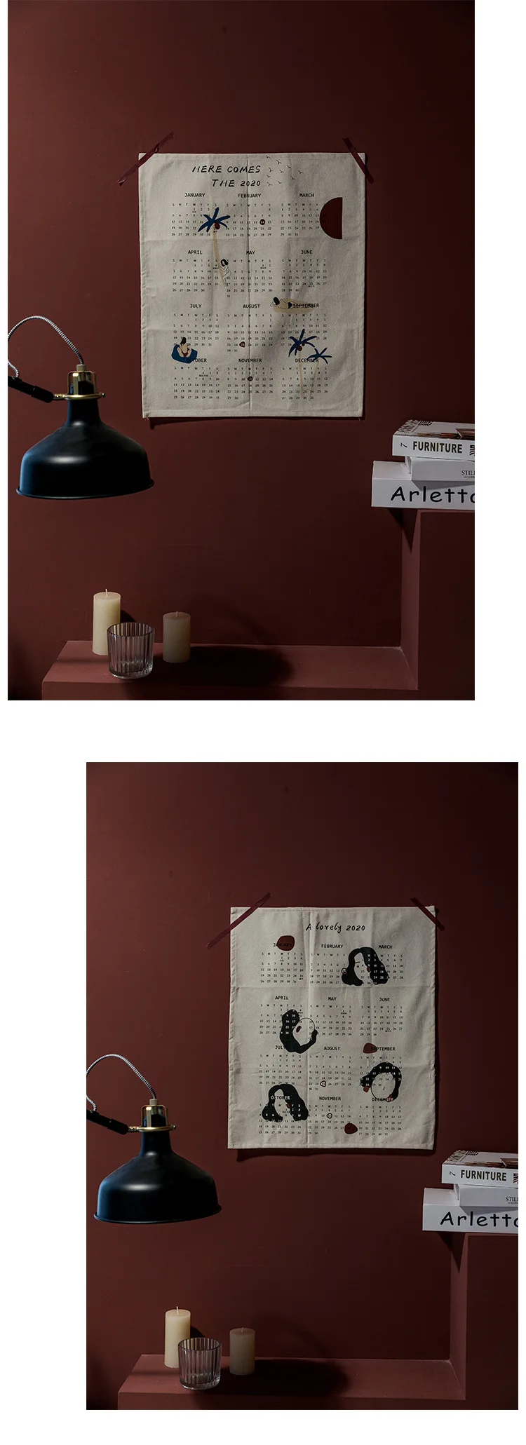 Cloth-2020-Calendar-Tapestry-Fabric-Home-Decoration-Accessories-Japan-Korean-Dorm-Dormitory-Wall-Hanging-Blanket-Decor-35x48cm-08