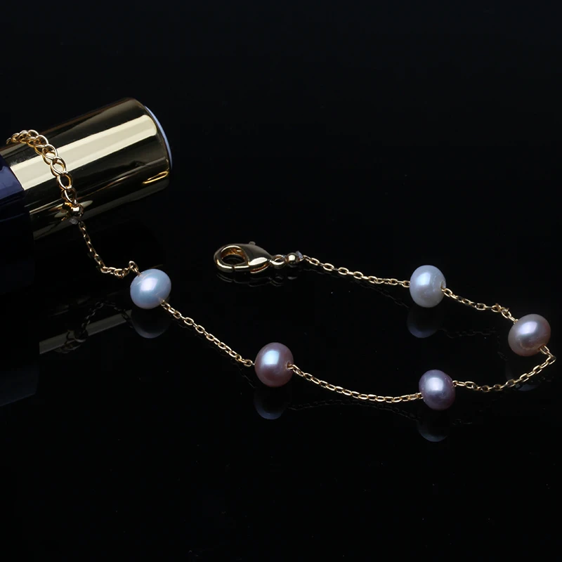 Natural Freshwater Pearl Bracelet White Pink Pearl Bracelet For Woman Adjustable Romantic Wedding Party Accessories Wholesale