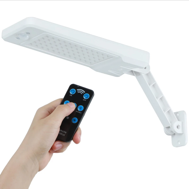 

HOT-Outdoor Solar Lights, 60 LED Solar Motion Sensor Wall Light Outdoor with Remote Control, Adjustable Angle Spotlights for Fro