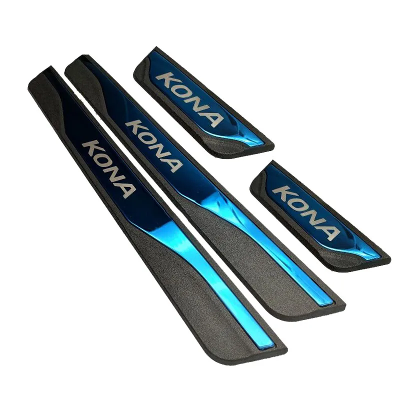

For Auto Styling Accessories Hyundai Kona Door Sill Stainles Steel Sticker Trim Car Plate Protection Protectors 2017 2019 2020