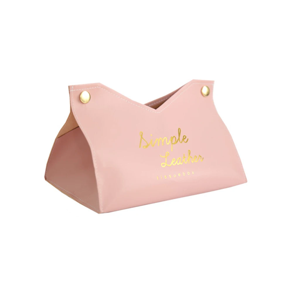 pink Towel Napkin Tissue Holder Nordic Style Leather Tissue Box Paper Dispenser Tissue Holder Case Office Home Container Supplies - Цвет: pink