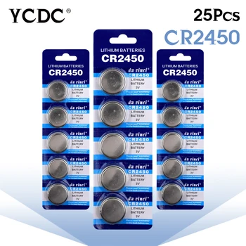 

YCDC Cheap Sale+Dropshipping 25pcs/lots LONG LASTING CR2450 DL2450 CR 2450 Watch Button CoCell Lithium 3V Battery China Brand