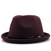 Simple Men's Felt Fedora Hat for Gentleman Winter Autumn Church Roll Up Brim Homburg Dad Jazz Hat ► Photo 2/6