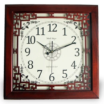 

Large Wood Wall Clock Luxury Creative Square Wooden Wall Clock Office Silent Watches Designs Orologio Parete Home Decoration OO