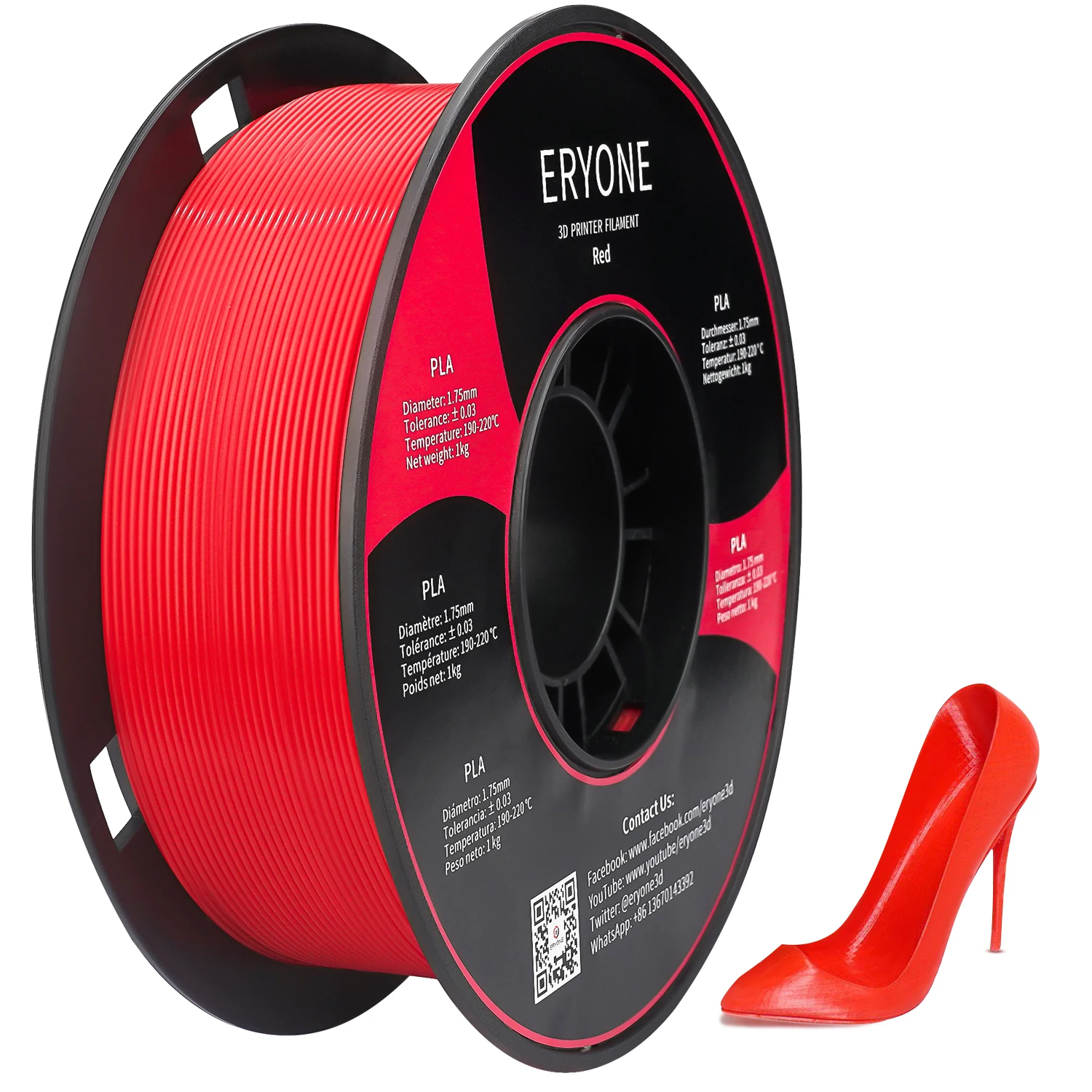 ERYONE Standard PLA Filament 1kg 1.75mm High Quality Filament 3D PLA Low Shrinkage Consumable For 3D Printer