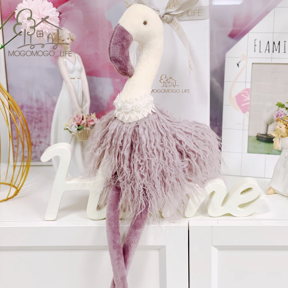 Luxury Purple Flamingo Stuffed Plush Animals Premium Valentine's Present Large Size 53cm Swan Decorative Toys Home  Accessorie flamingo фон для террариума 45х45х10 см