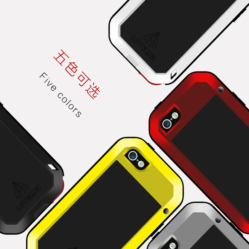 LOVE MEI Алюминиевый металлический чехол Чехол для iPhone 5 5S SE мощный защитный противоударный водонепроницаемый чехол для iPhone5 5S SE